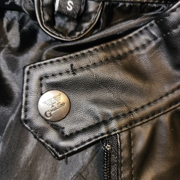 A G MILANO NWT MENS SIZE SMALL BLACK LEATHER BIKER JACKET COAT - Picture 6 of 9